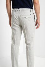 Torino City 1 Pinces pantalone chino uomo in microfantasia pied de poule tinto filo slim fit