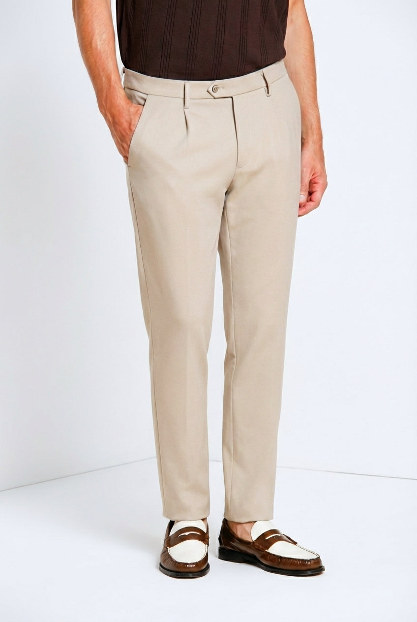 Torino City 1 Pinces pantalon chino homme en jersey slim fit