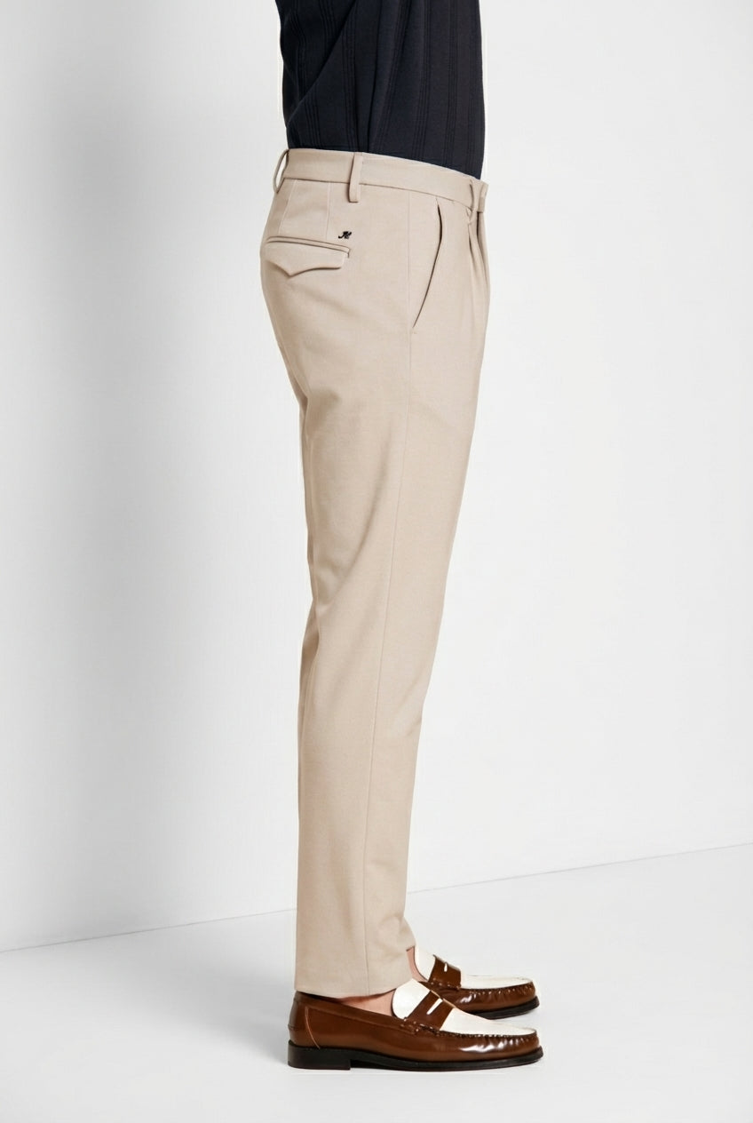 Torino City 1 Pinces pantalon chino homme en jersey slim fit