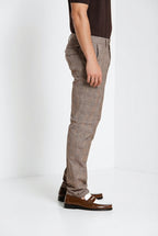 Torino City pantalon chino homme imprimé Prince de Galles slim fit