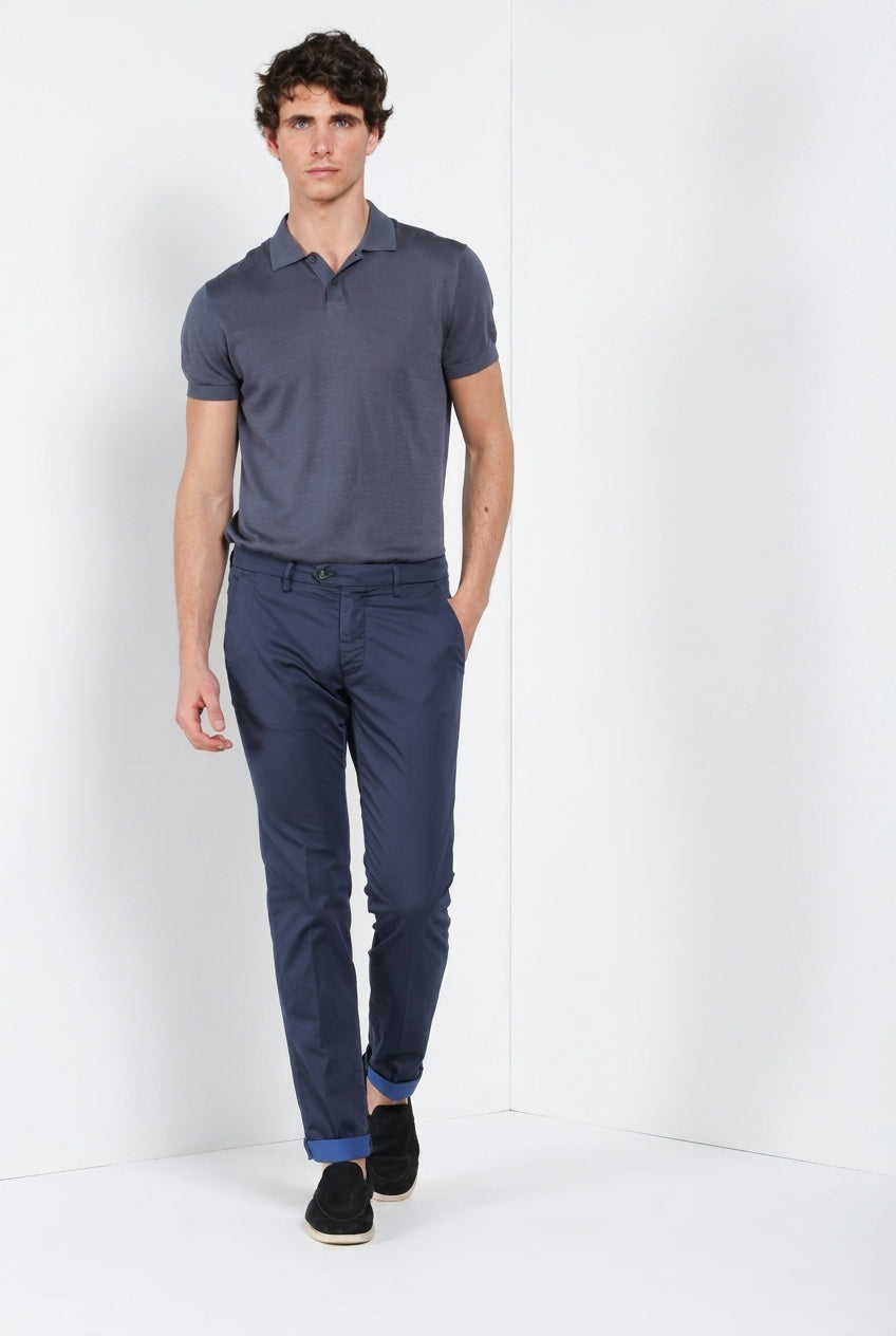 Torino City Travel pantalone chino uomo in raso tecnico stretch slim fit
