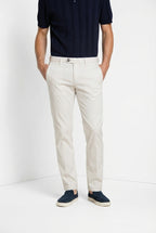 Torino City pantalone chino uomo in raso di cotone e seta slim fit