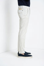 Torino City pantalone chino uomo in raso di cotone e seta slim fit
