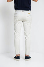 Torino City pantalone chino uomo in raso di cotone e seta slim fit