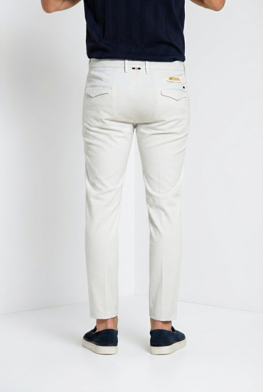 Torino City pantalone chino uomo in raso di cotone e seta slim fit