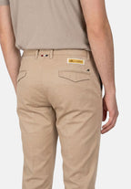 Torino City pantalon chino homme en satin de coton et soie slim fit