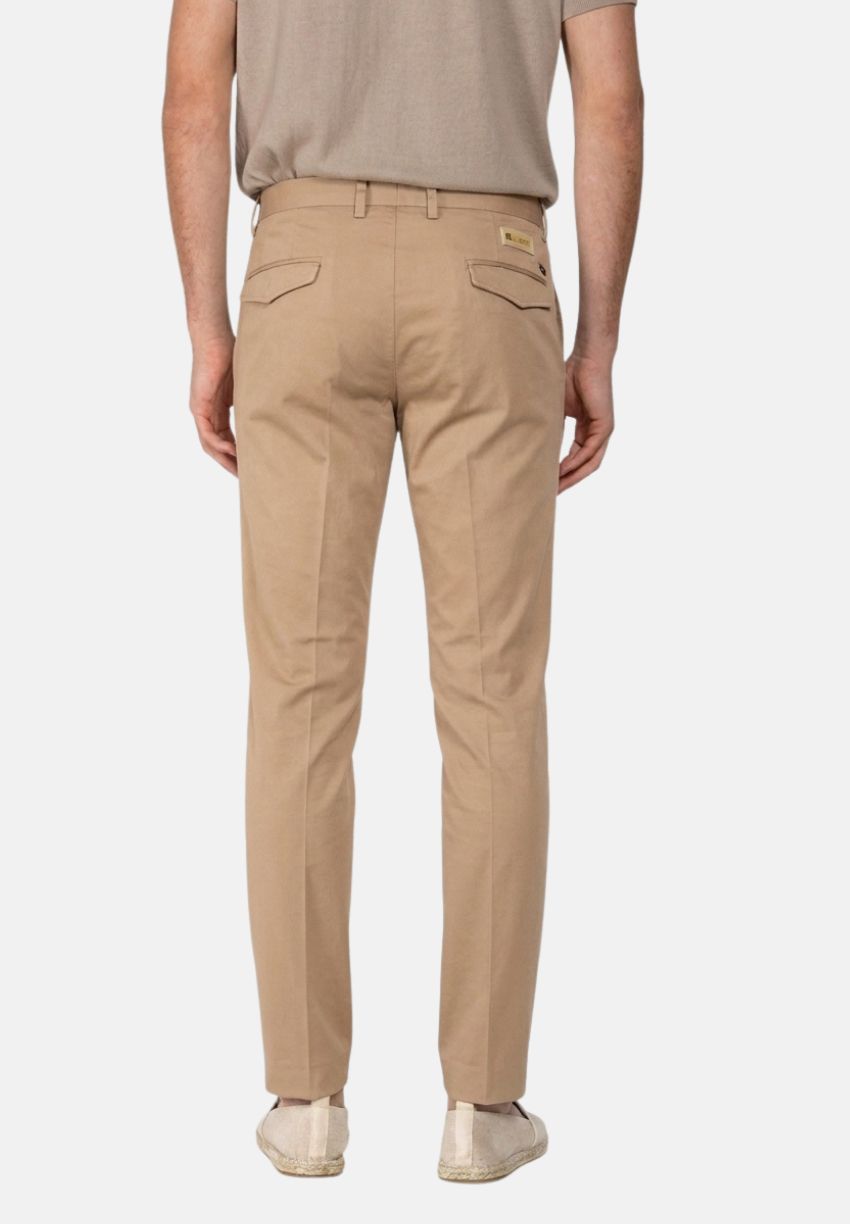 Torino City pantalone chino uomo in raso di cotone e seta slim fit