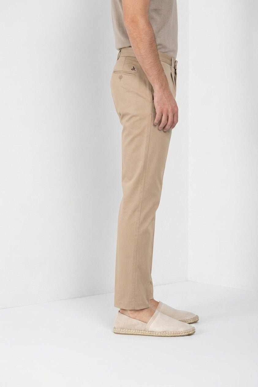 Torino City pantalone chino uomo in raso di cotone e seta slim fit