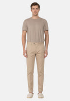 Torino City pantalon chino homme en satin de coton et soie slim fit