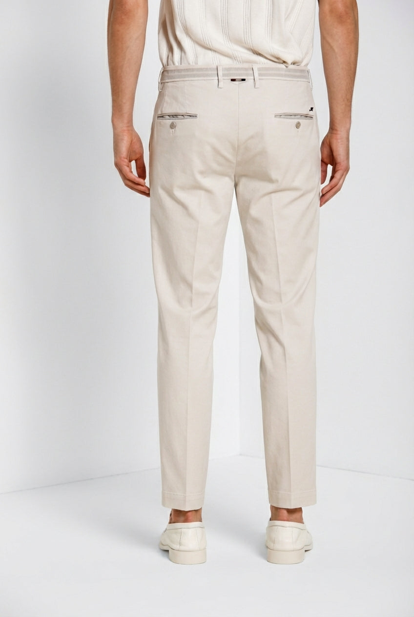 Torino City pantalon chino homme en tricot fin de coton et lyocell slim fit