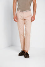 Torino 1 Pinces pantalone chino uomo in gabardina stretch slim fit
