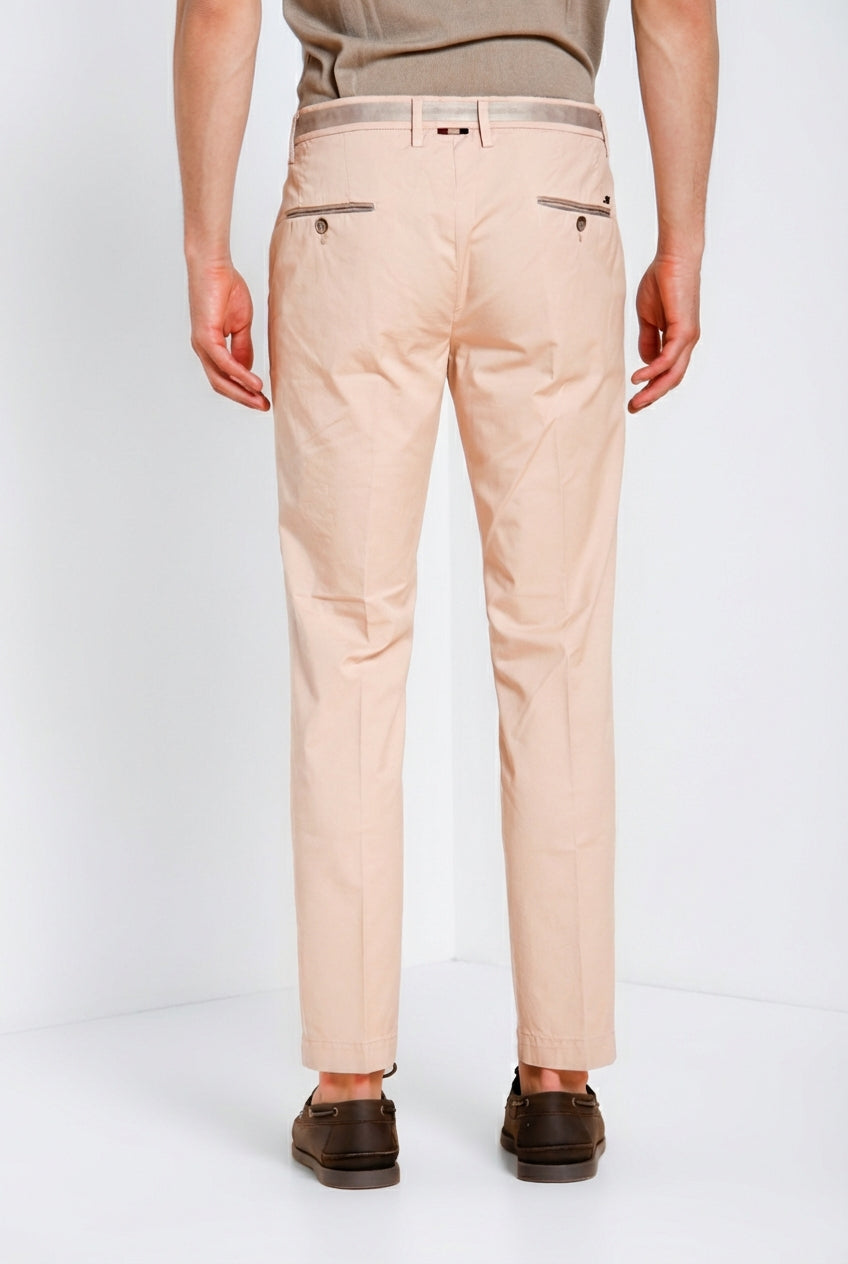 Torino 1 Pinces pantalone chino uomo in gabardina stretch slim fit
