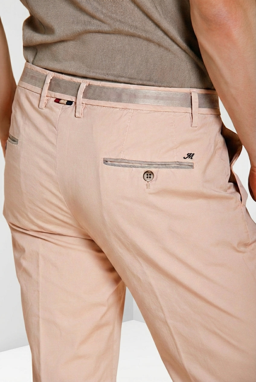 Torino 1 Pinces pantalone chino uomo in gabardina stretch slim fit