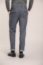 Foto 5 Boston 2 Pinces pantalone chino uomo in cotone oxford relaxed fit