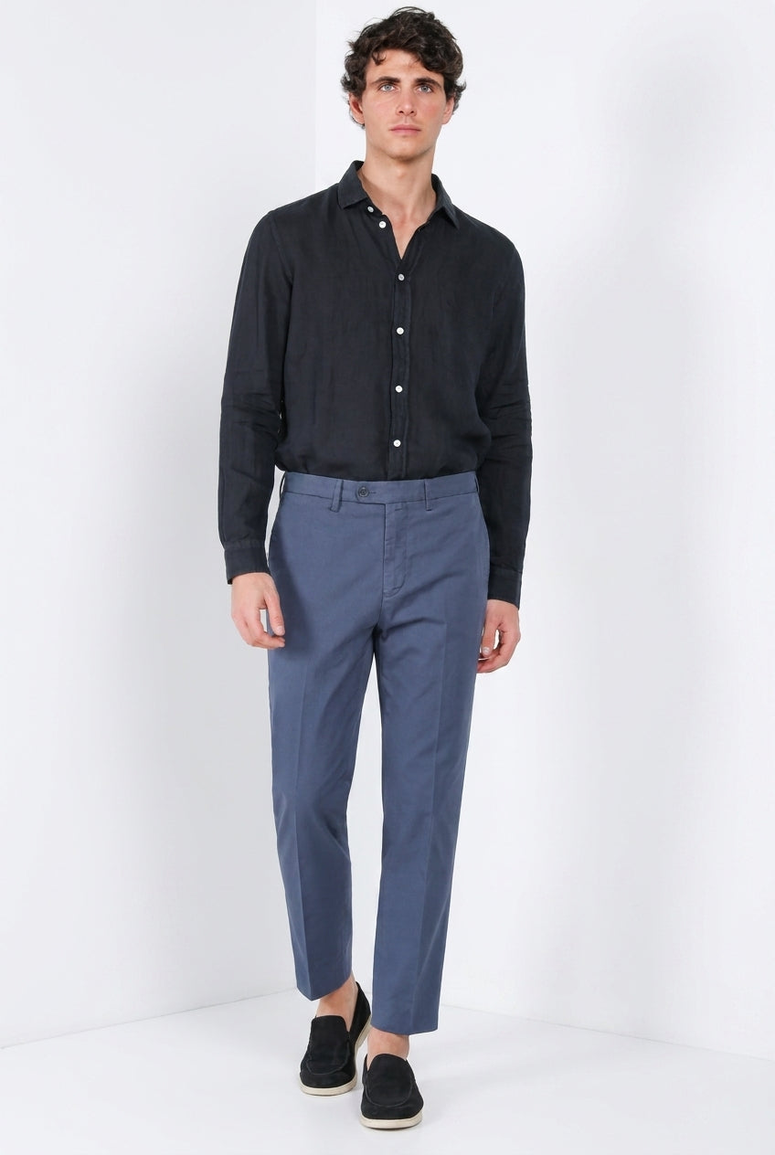 Dettaglio vita pantalone chino uomo Boston Mason's carta da zucchero in cavallery stretch SS26