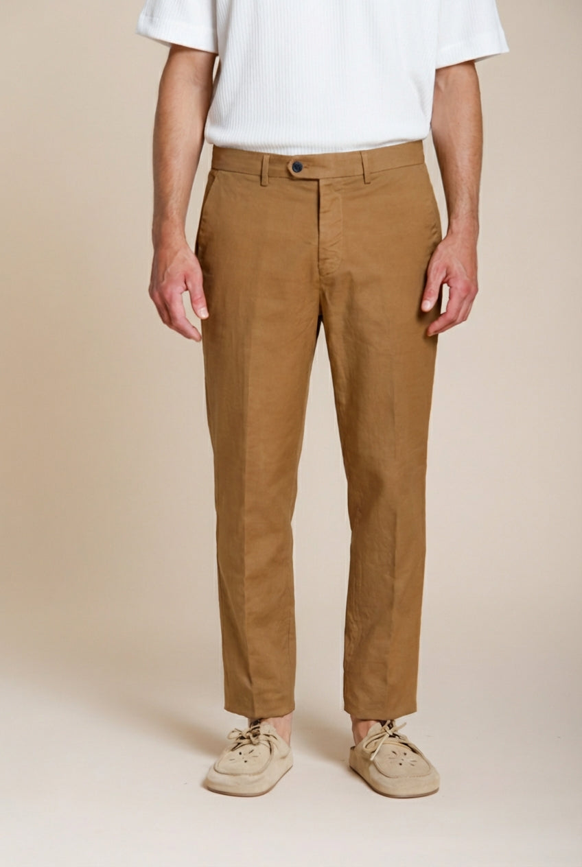 Boston pantalone chino uomo in cavallery stretch relaxed fit