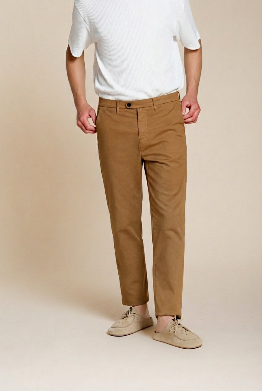 Boston pantalone chino uomo in cavallery stretch relaxed fit