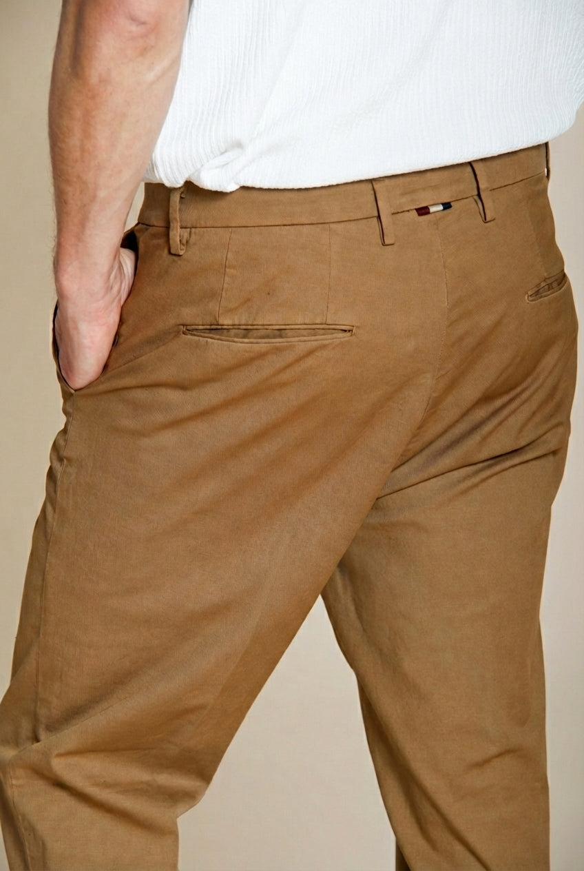 Boston pantalone chino uomo in cavallery stretch relaxed fit