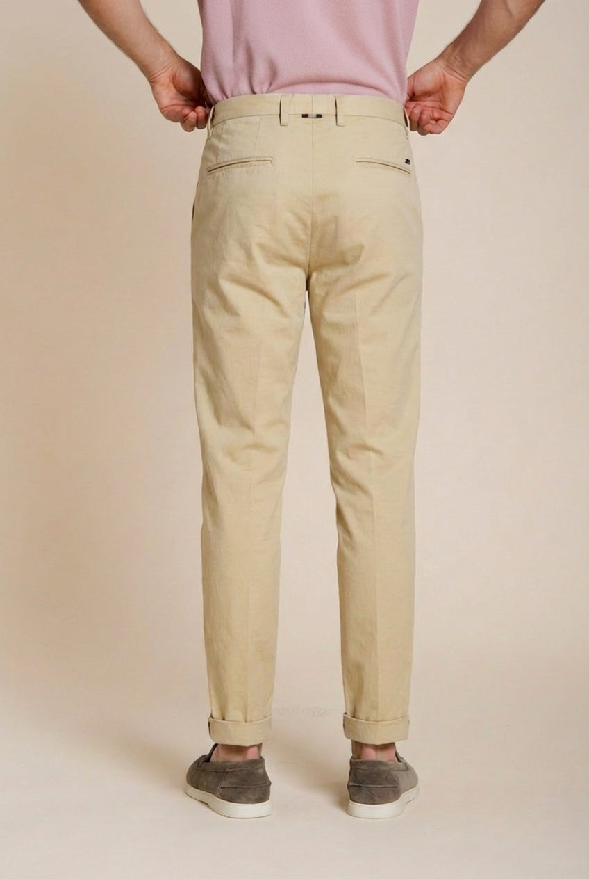 Boston pantalone chino uomo in twill leggero stretch relaxed fit