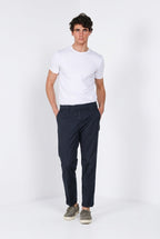 Pantalone chino uomo Boston Mason's blu notte in twill relaxed fit - vista laterale SS26