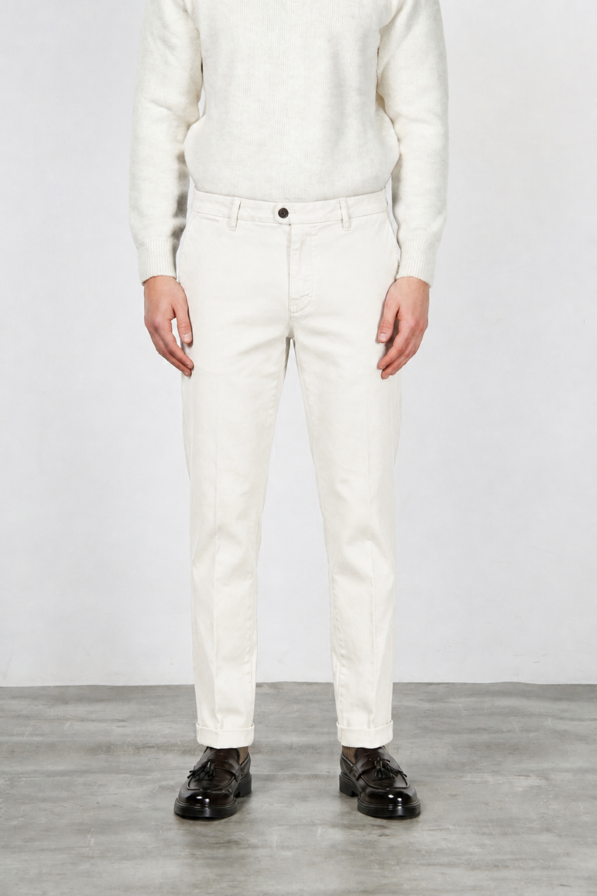 Paris pantalon chino homme en tricotine de coton tapered fit