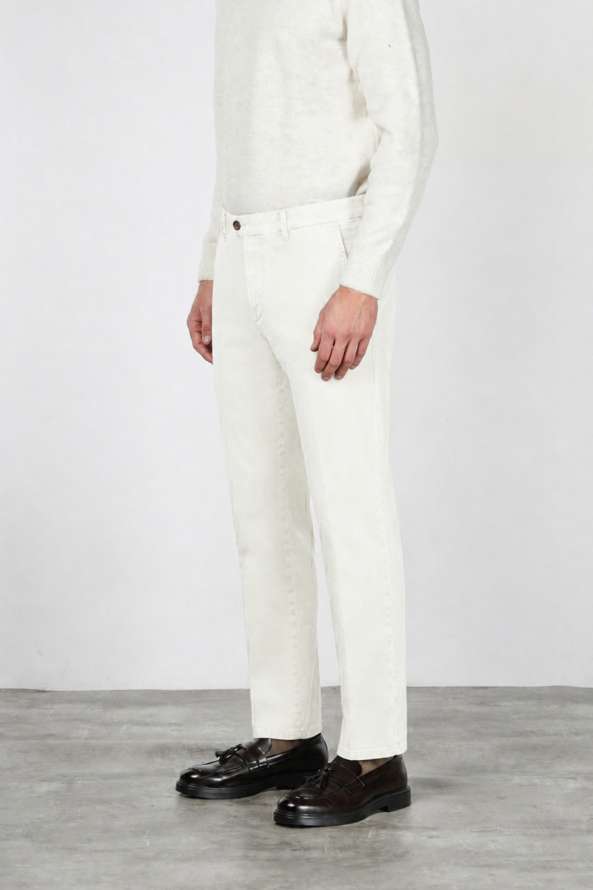 Paris pantalon chino homme en tricotine de coton tapered fit