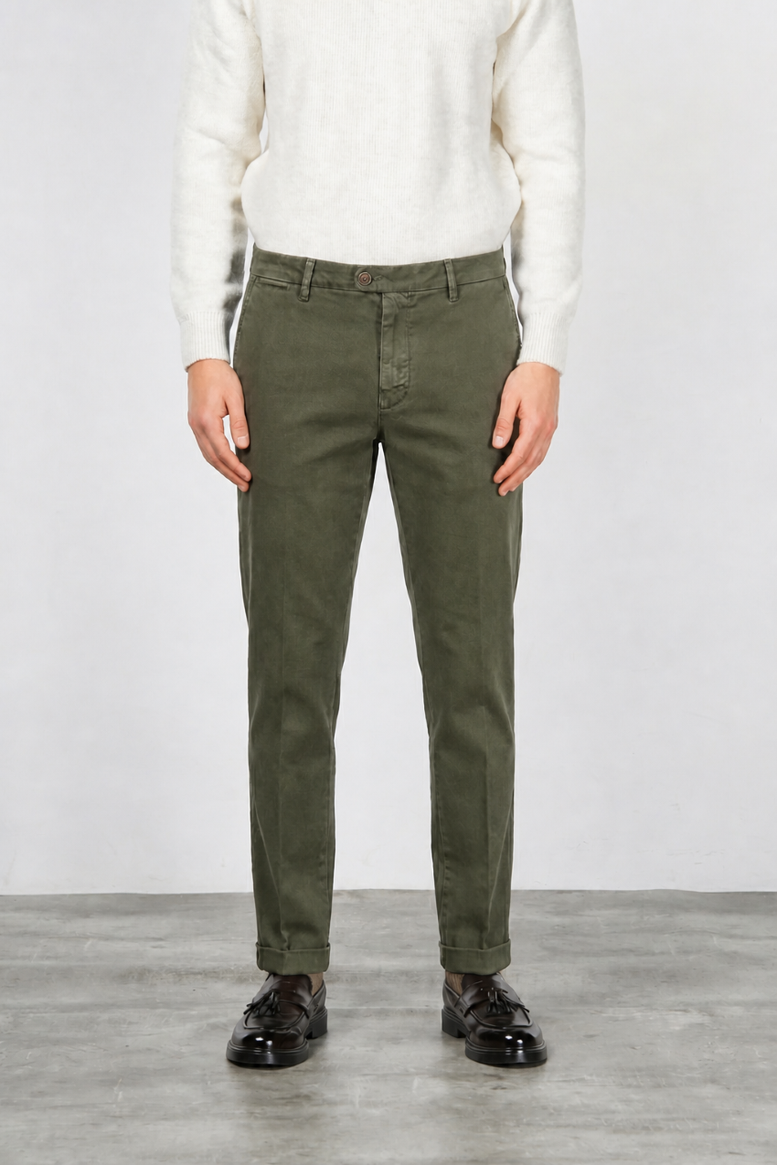 Pantalon Chino Homme Madison en Tissu Bull Stretch Coupe Carrot