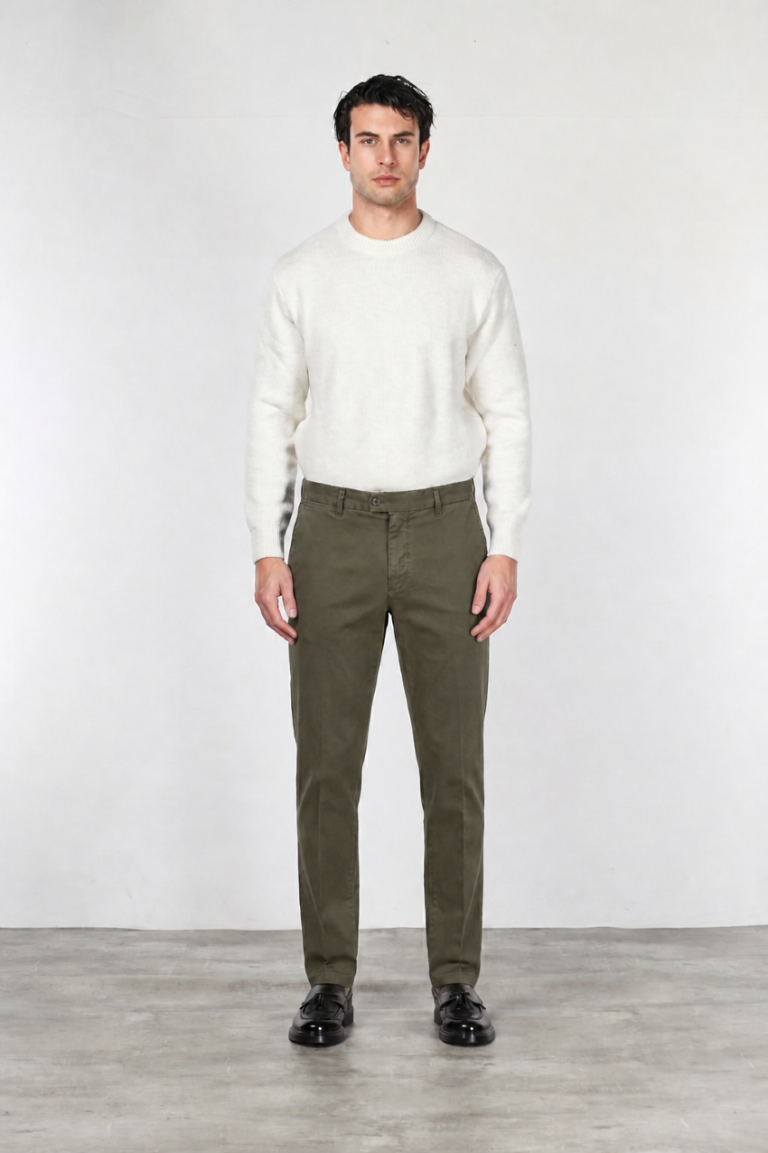 Pantalon Chino Homme Madison en Tissu Bull Stretch Coupe Carrot
