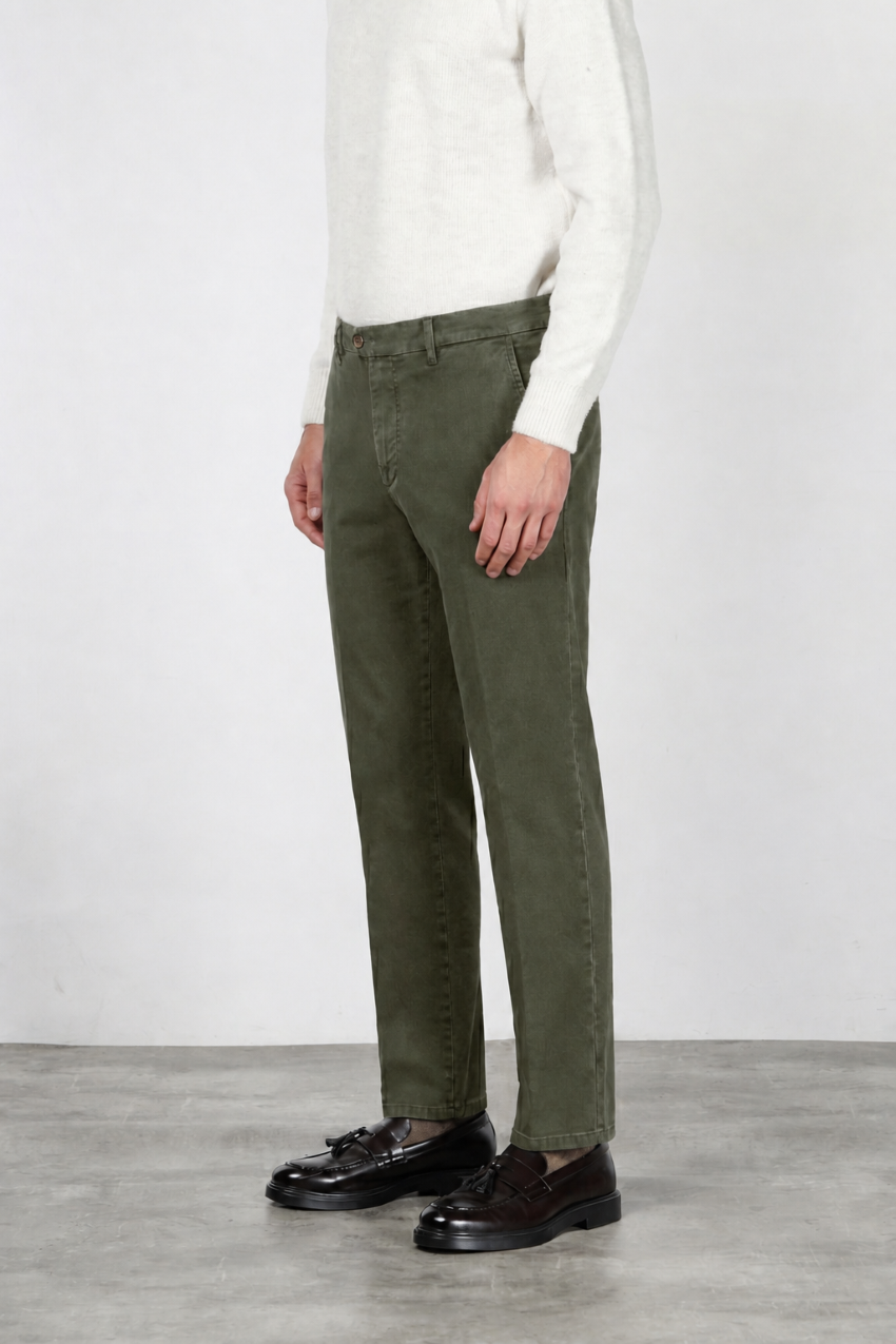 Pantalon Chino Homme Madison en Tissu Bull Stretch Coupe Carrot