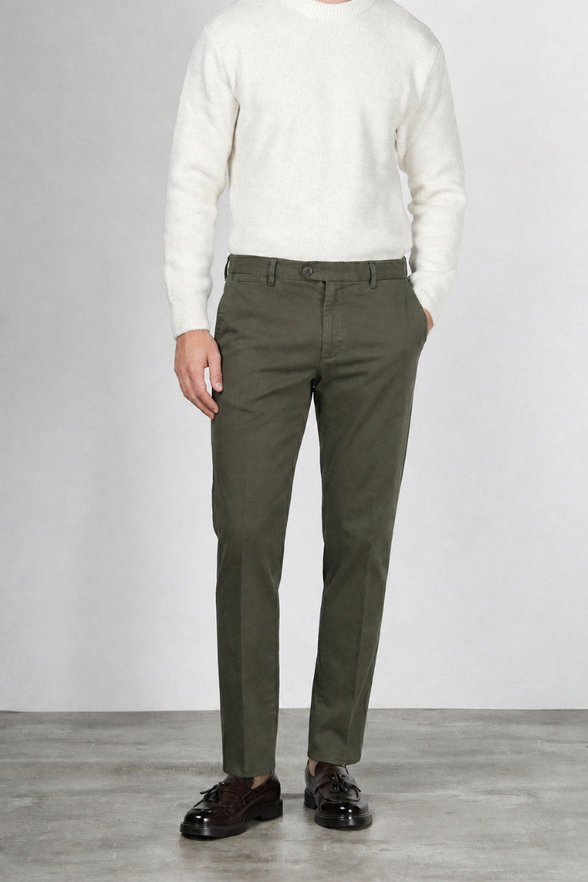 Pantalon Chino Homme Madison en Tissu Bull Stretch Coupe Carrot