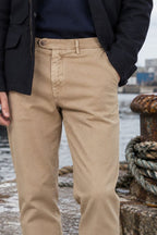 Garden pantalone chino uomo in bull stretch carrot fit