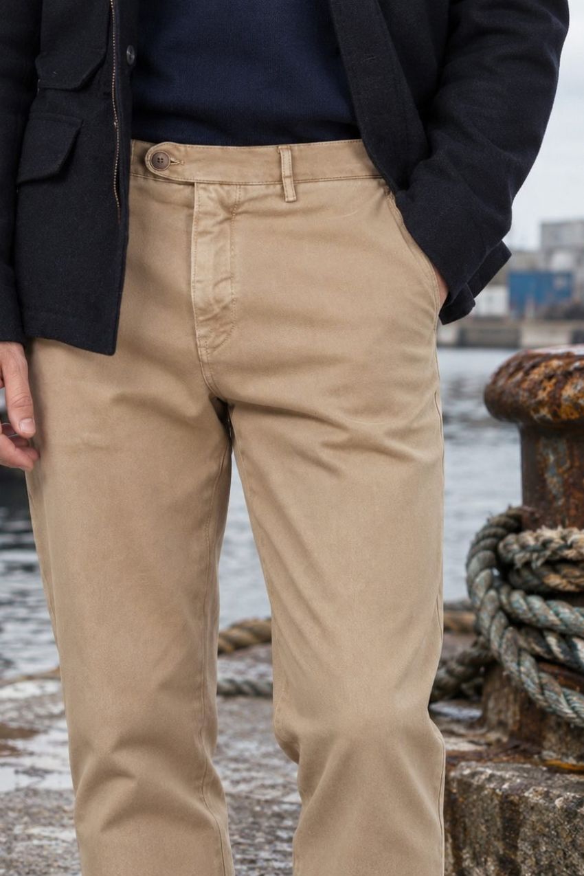 Garden pantalone chino uomo in bull stretch carrot fit