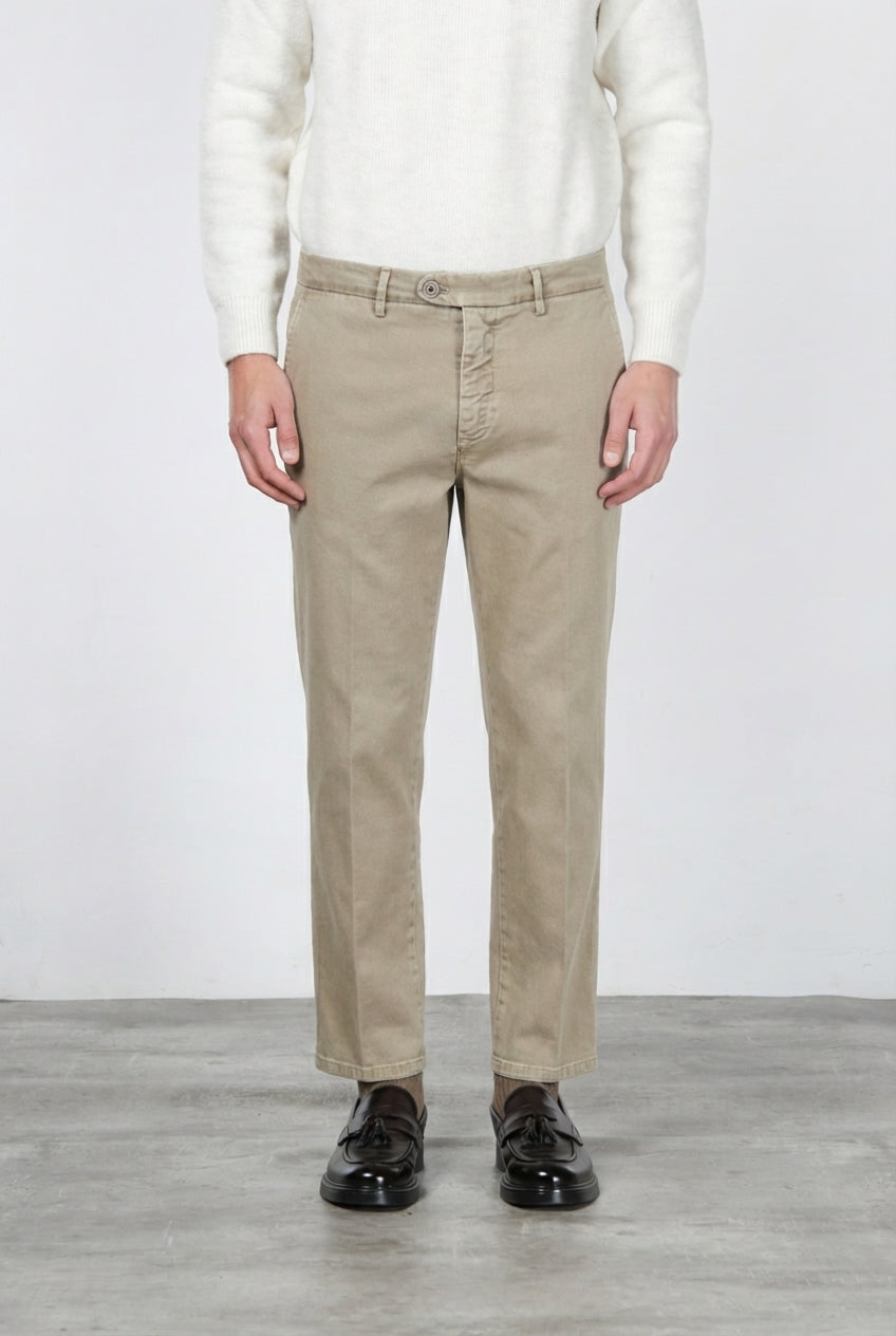 Garden pantalone chino uomo in bull stretch carrot fit
