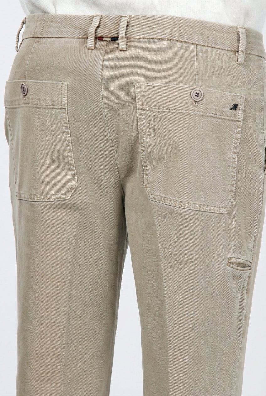 Garden pantalone chino uomo in bull stretch carrot fit