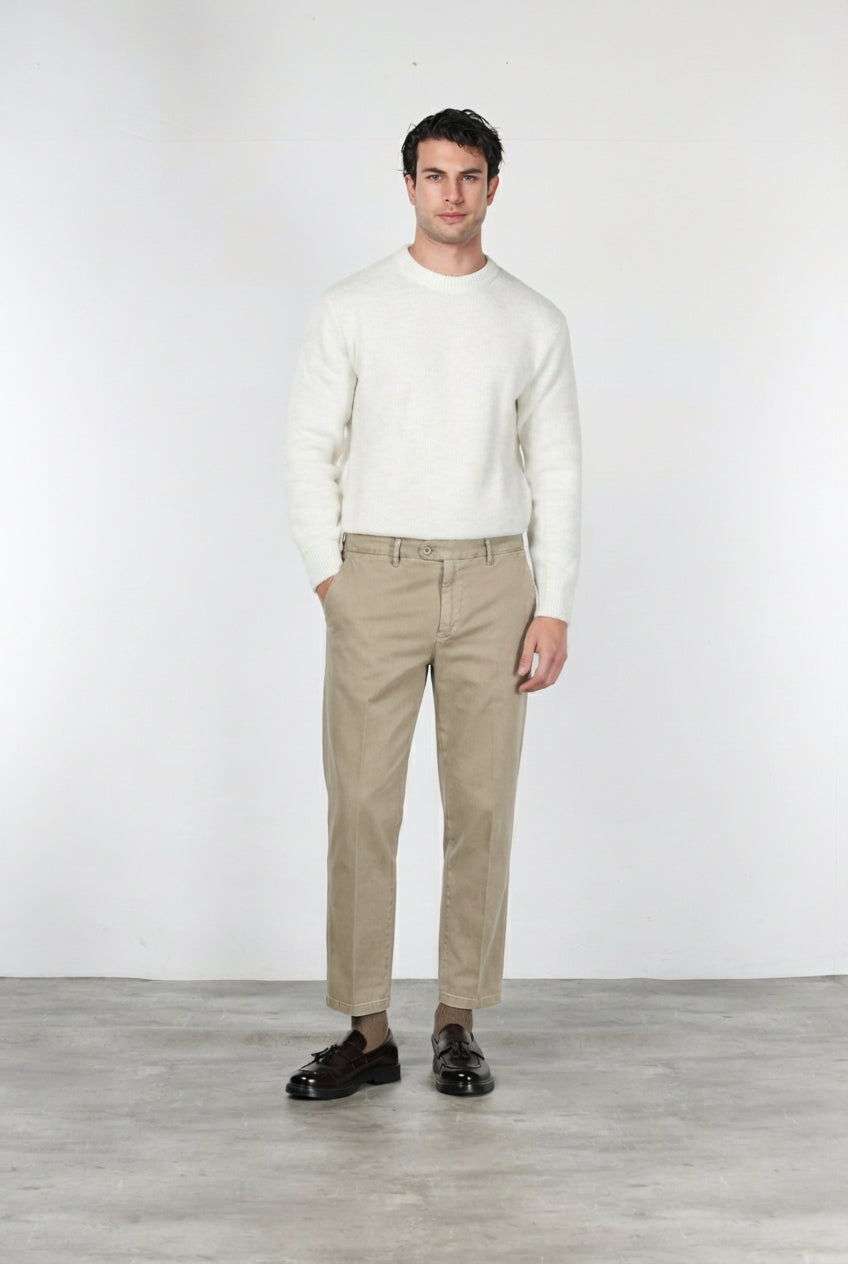 Garden pantalone chino uomo in bull stretch carrot fit
