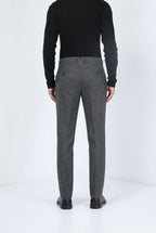 Paris pantalone chino uomo gessato in jersey flanella carrot fit