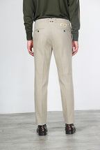 Paris pantalone chino uomo in gabardina cotone e lana carrot fit