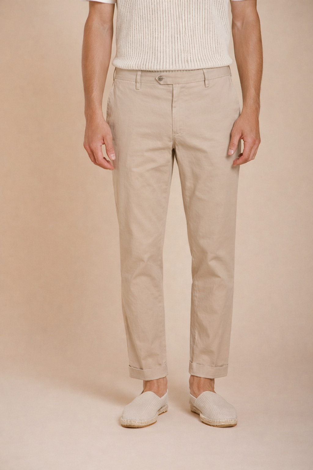 New York pantalone chino uomo in gabardina stretch regular fit ①