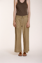 Dallas Wide women's cargo pants in slub cotton straight fit