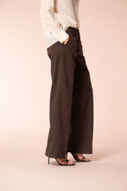 New York Studio pantalone chino donna in twill di cotone e lino straight fit