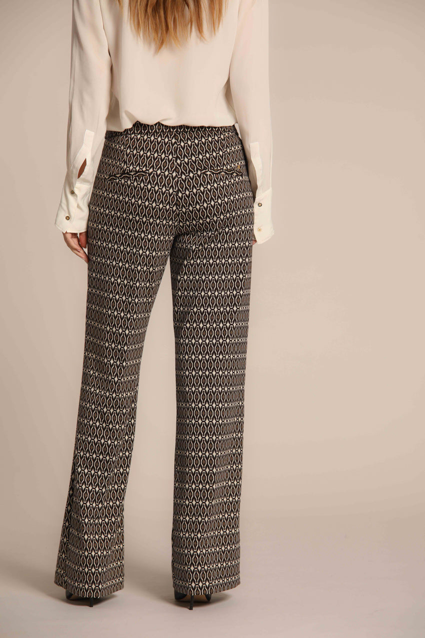 Foto 4 Easy Straight pantalone chino donna in jersey con fantasia geometrica straight fit