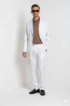Da Vinci blazer uomo in twill di lino e cotone