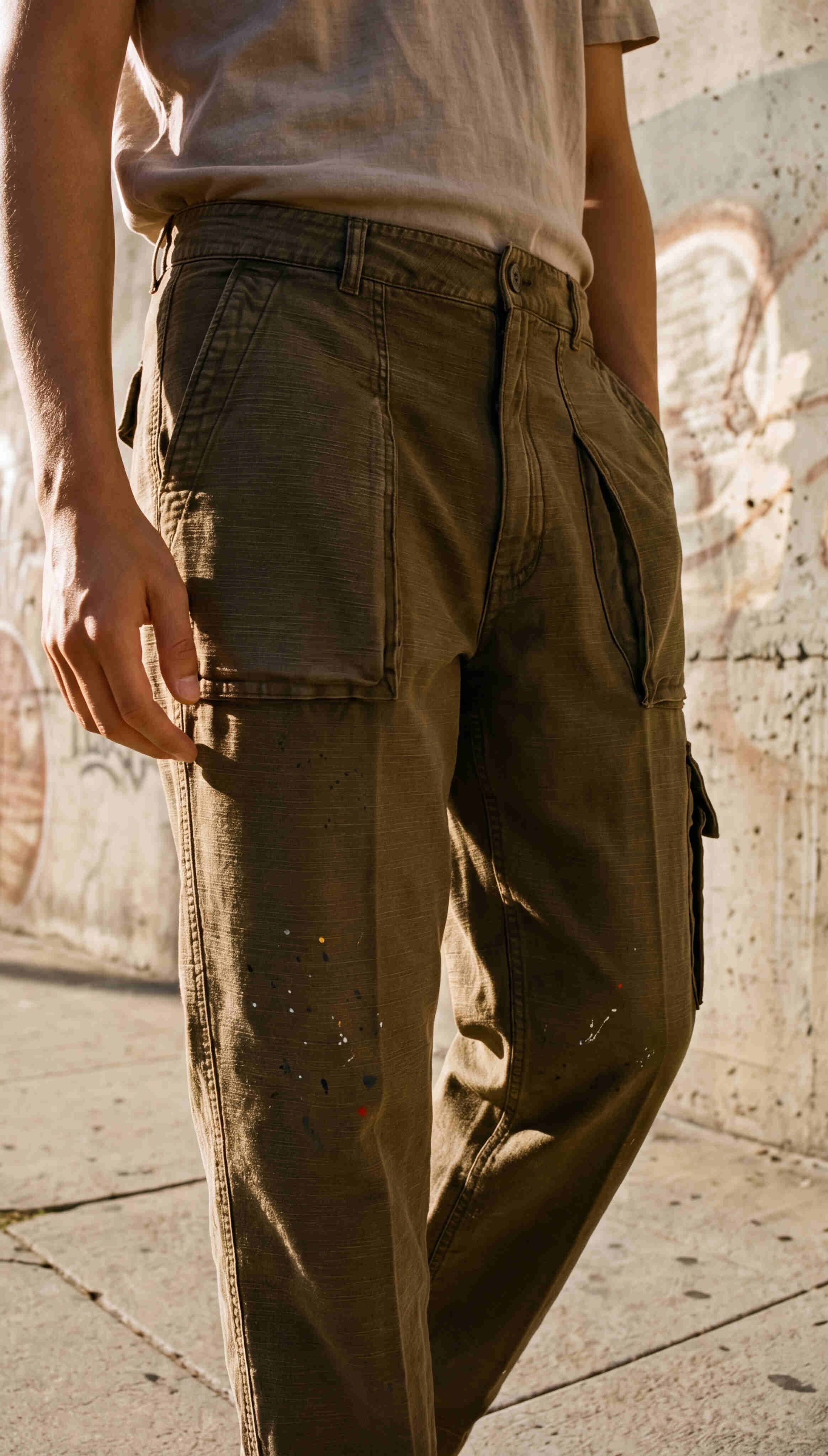 Cuba Work M74 pantalón cargo hombre en algodón flameado relaxed fit ①