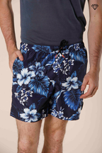 Immagine 2 di Versilia Beach costume da mare uomo in poliestere pattern fiori blu regular colore blu scuro di Mason's
